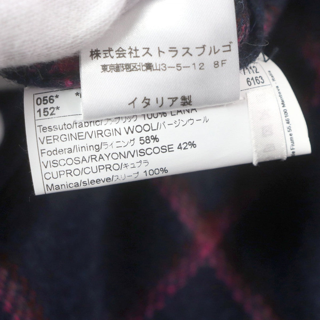 Gabriele Pasini tailored jacket 2739 22546 Outer: 100% virgin wool, Lining: 100% rayon Navy pink mens 44 Used Authentic