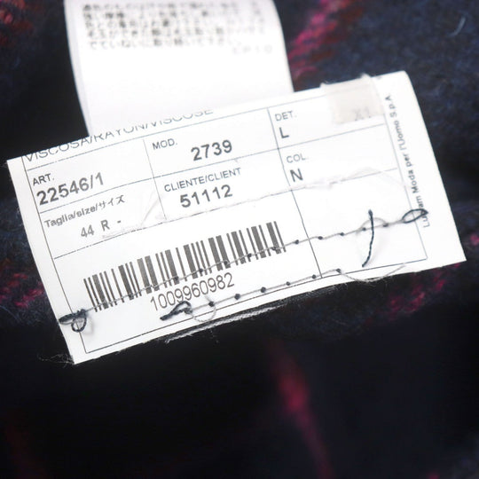 Gabriele Pasini tailored jacket 2739 22546 Outer: 100% virgin wool, Lining: 100% rayon Navy pink mens 44 Used Authentic