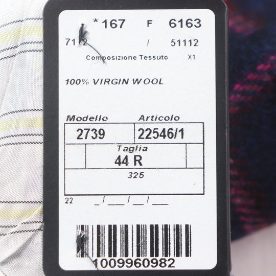 Gabriele Pasini tailored jacket 2739 22546 Outer: 100% virgin wool, Lining: 100% rayon Navy pink mens 44 Used Authentic