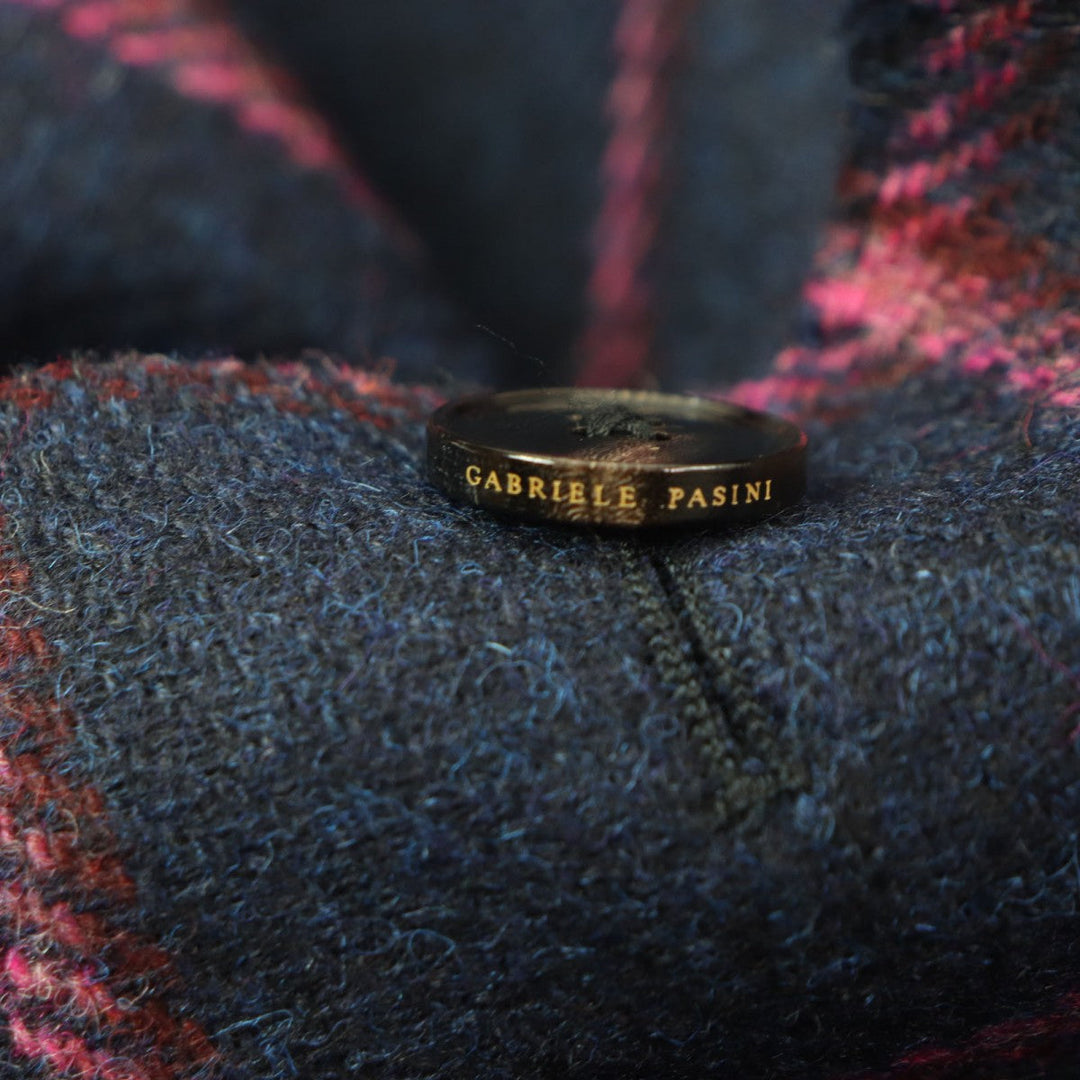 Gabriele Pasini tailored jacket 2739 22546 Outer: 100% virgin wool, Lining: 100% rayon Navy pink mens 44 Used Authentic