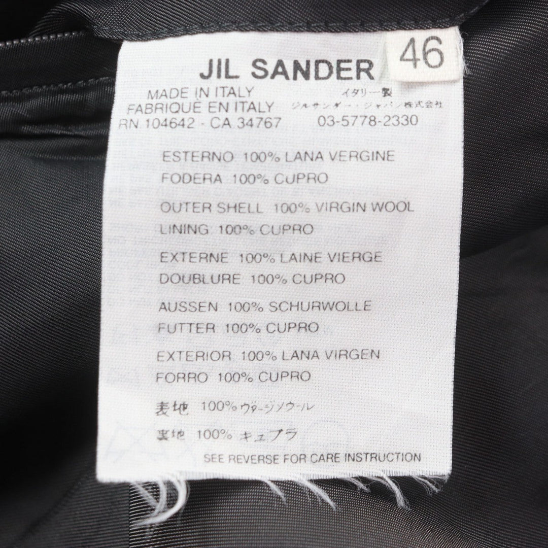 JIL SANDER Chester coat Outer: 100% virgin wool, Lining: 100% cupra gray mens 46 Used Authentic