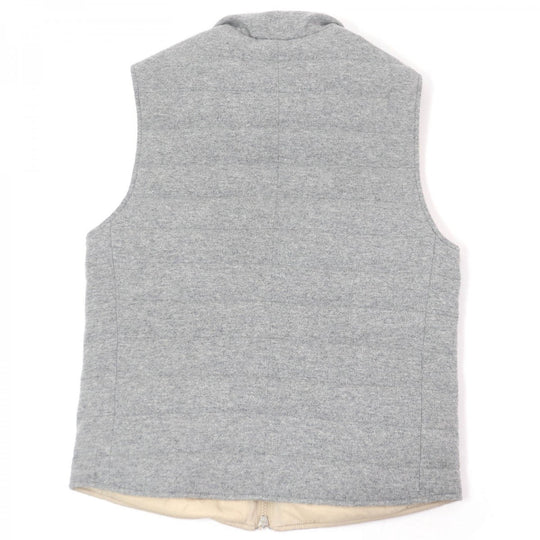 Brunello Cucinelli Down vest cashmere, nylon gray mens 44 Used Authentic