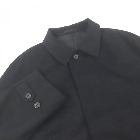 YVES SAINT LAURENT coat Outer: 100% cashmere, Lining: 100% cupra black mens A6 Used Authentic