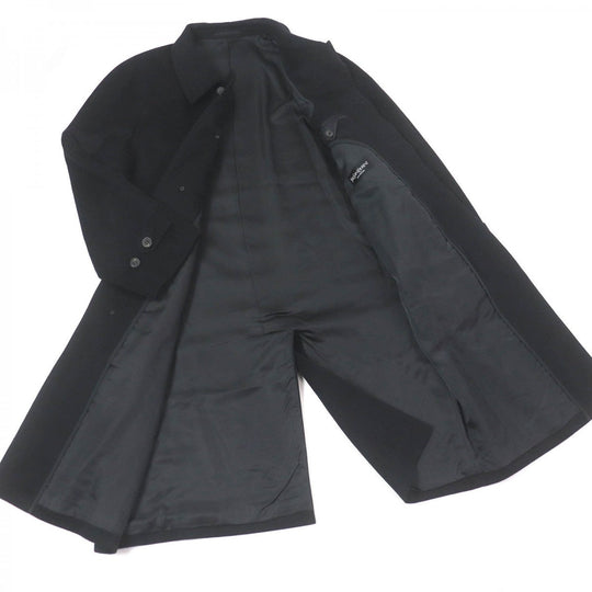 YVES SAINT LAURENT coat Outer: 100% cashmere, Lining: 100% cupra black mens A6 Used Authentic