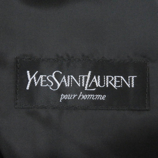 YVES SAINT LAURENT coat Outer: 100% cashmere, Lining: 100% cupra black mens A6 Used Authentic