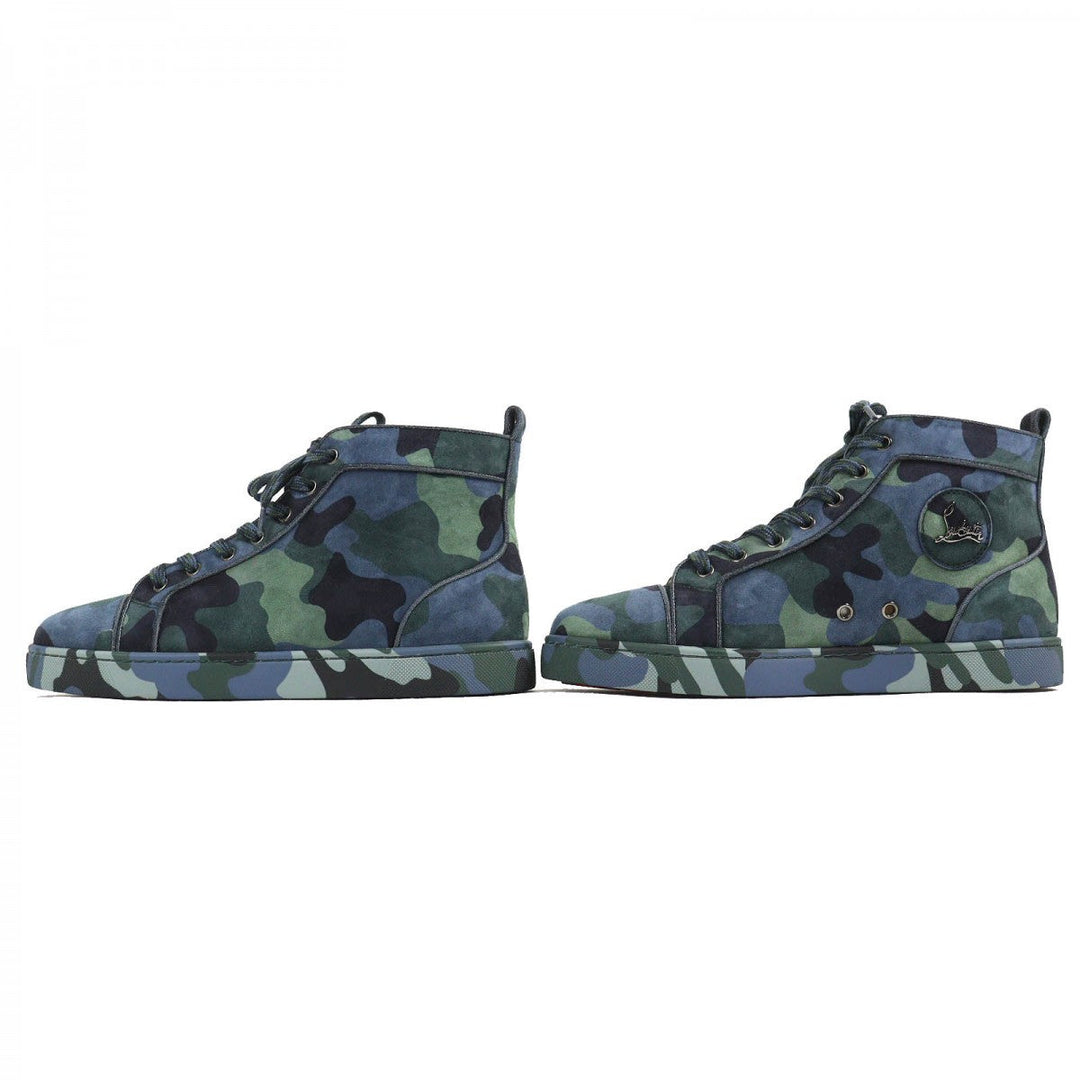 Christian Louboutin High cut sneakers Main: Suede leather Navy green type mens 41.5 Used Authentic