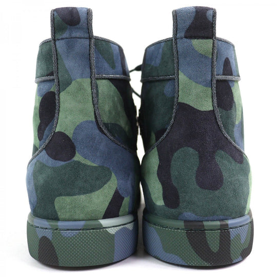 Christian Louboutin High cut sneakers Main: Suede leather Navy green type mens 41.5 Used Authentic