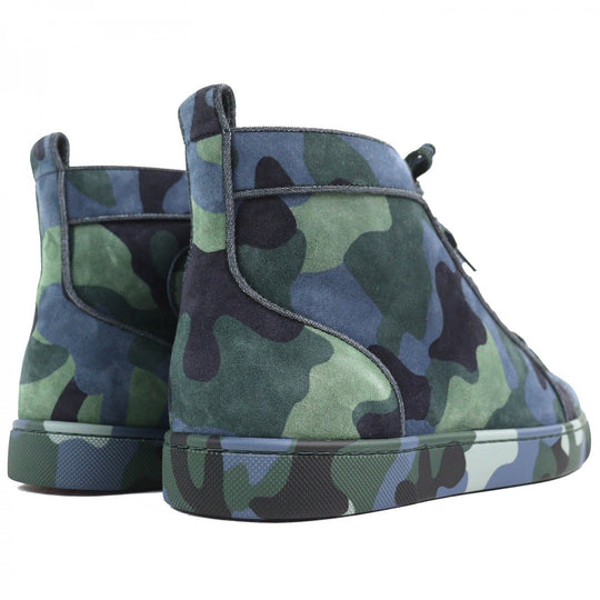 Christian Louboutin High cut sneakers Main: Suede leather Navy green type mens 41.5 Used Authentic