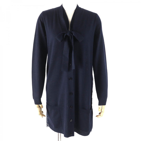VALENTINO cardigan HBC9Q121-VM1661B Outer material: 100% wool, Outer material: 77% cotton, Outer material: 17% rayon, Outer material: 6% nylon Navy Women M Used Authentic