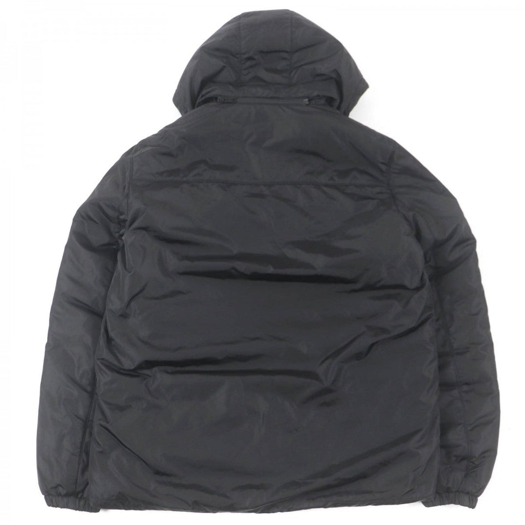PRADA Down jacket SGN955 Main: 100% recycled nylon, Filling: 40% down, Filling: 33% recycled polyamide, Filling: 27% polyester, Leather part: Lambskin black mens 50 Used Authentic