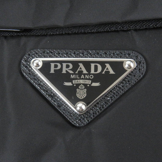 PRADA Down jacket SGN955 Main: 100% recycled nylon, Filling: 40% down, Filling: 33% recycled polyamide, Filling: 27% polyester, Leather part: Lambskin black mens 50 Used Authentic