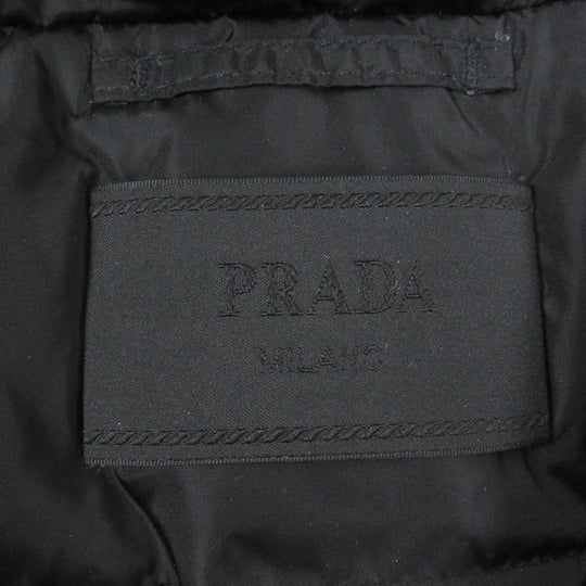 PRADA Down jacket SGN955 Main: 100% recycled nylon, Filling: 40% down, Filling: 33% recycled polyamide, Filling: 27% polyester, Leather part: Lambskin black mens 50 Used Authentic