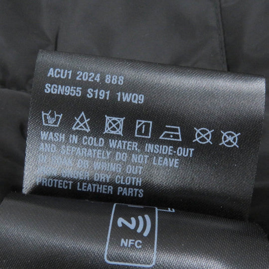 PRADA Down jacket SGN955 Main: 100% recycled nylon, Filling: 40% down, Filling: 33% recycled polyamide, Filling: 27% polyester, Leather part: Lambskin black mens 50 Used Authentic
