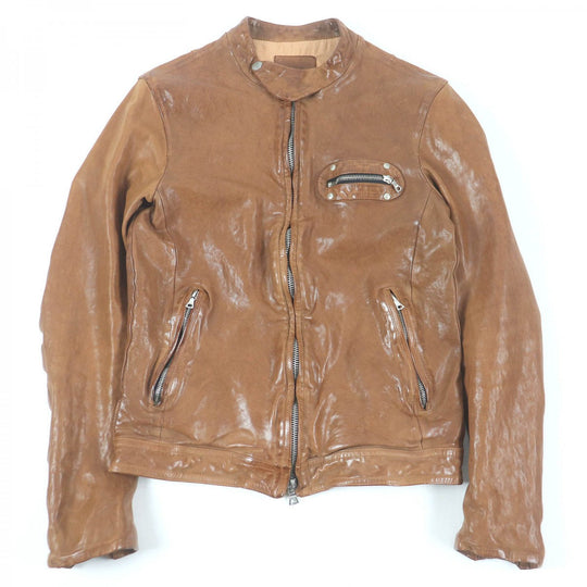 ISAMUKATAYAMA BACKLASH Riders jacket 1221-01 Outer: Cowhide, Lining: 74% Rayon, Lining: 16% Linen, Lining: 10% Ramie Brown mens M Used Authentic