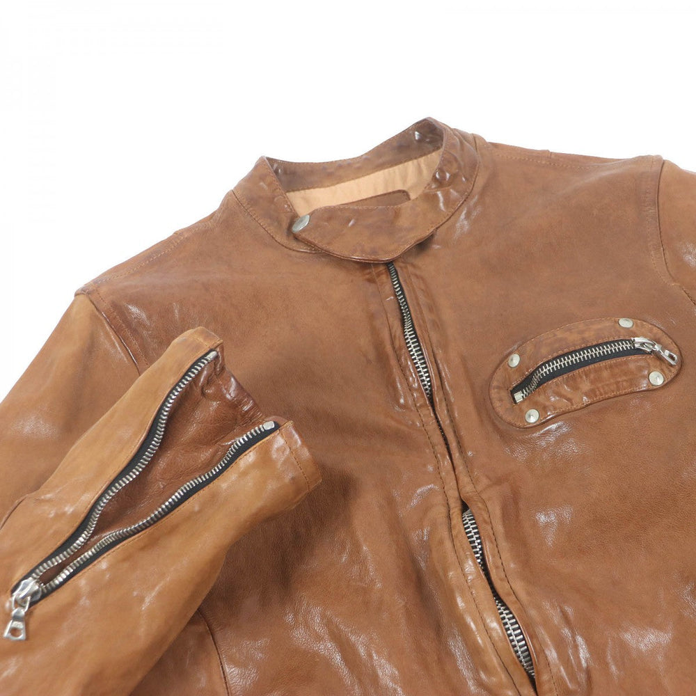 ISAMUKATAYAMA BACKLASH Riders jacket 1221-01 Outer: Cowhide, Lining: 74% Rayon, Lining: 16% Linen, Lining: 10% Ramie Brown mens M Used Authentic
