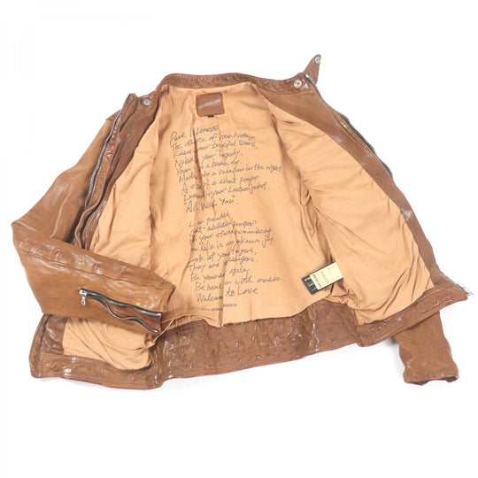 ISAMUKATAYAMA BACKLASH Riders jacket 1221-01 Outer: Cowhide, Lining: 74% Rayon, Lining: 16% Linen, Lining: 10% Ramie Brown mens M Used Authentic
