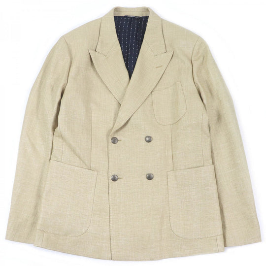 DOLCE&GABBANA tailored jacket Outer: 57% polyamide (nylon), Outer: 43% cotton, Lining: 70% rayon, Lining: 30% acetate beige mens 50 Used Authentic
