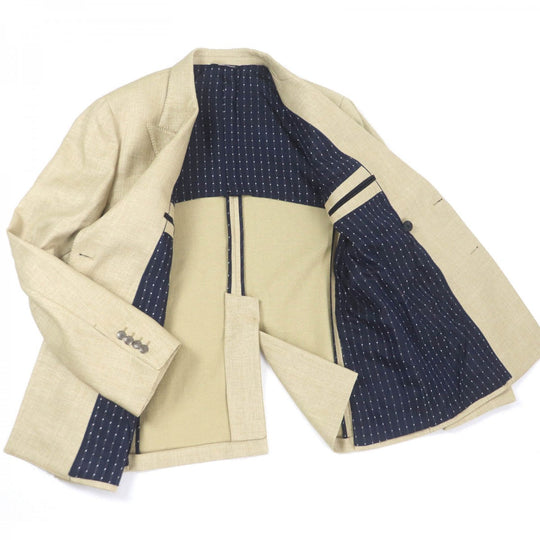 DOLCE&GABBANA tailored jacket Outer: 57% polyamide (nylon), Outer: 43% cotton, Lining: 70% rayon, Lining: 30% acetate beige mens 50 Used Authentic