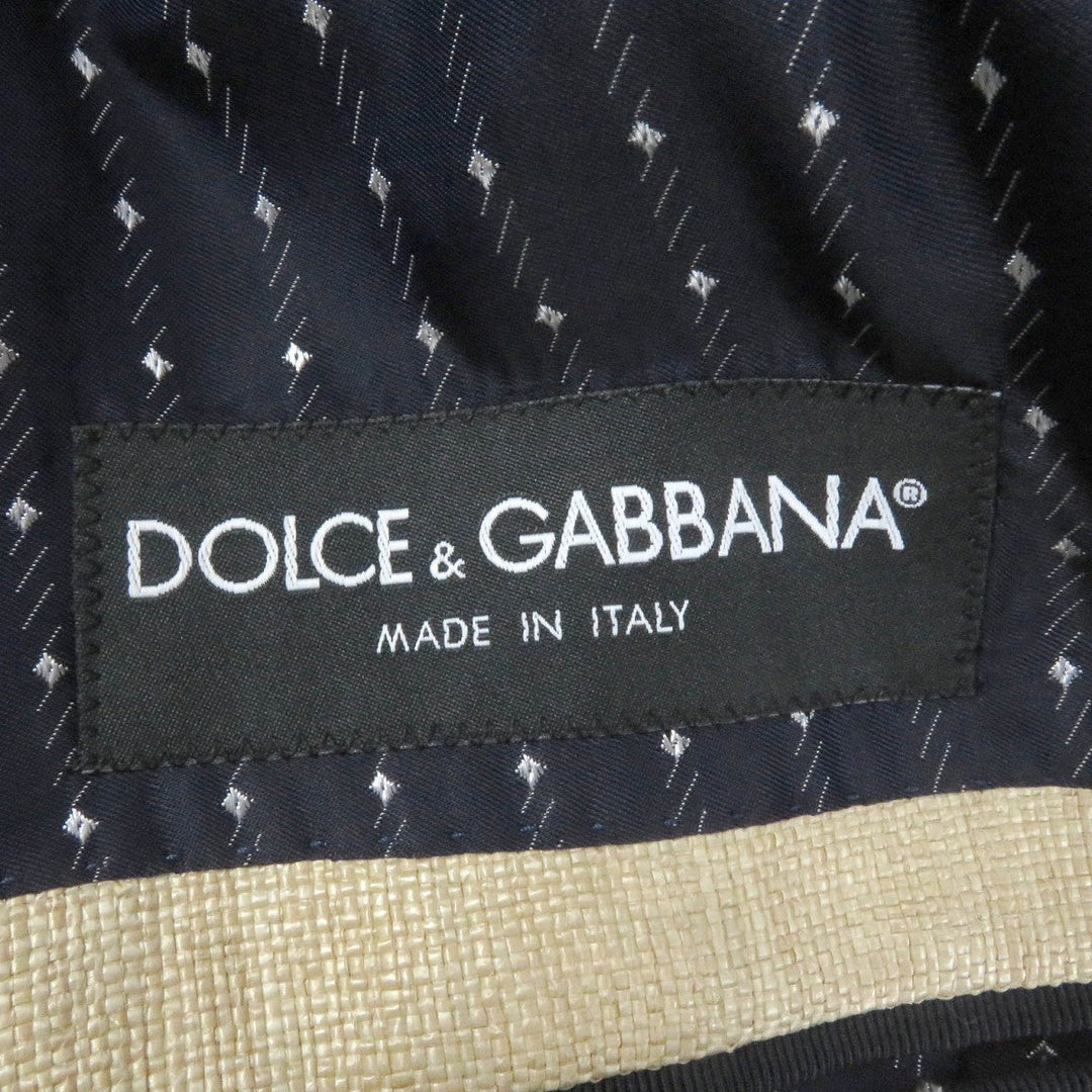 DOLCE&GABBANA tailored jacket Outer: 57% polyamide (nylon), Outer: 43% cotton, Lining: 70% rayon, Lining: 30% acetate beige mens 50 Used Authentic