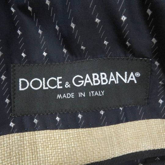 DOLCE&GABBANA tailored jacket Outer: 57% polyamide (nylon), Outer: 43% cotton, Lining: 70% rayon, Lining: 30% acetate beige mens 50 Used Authentic