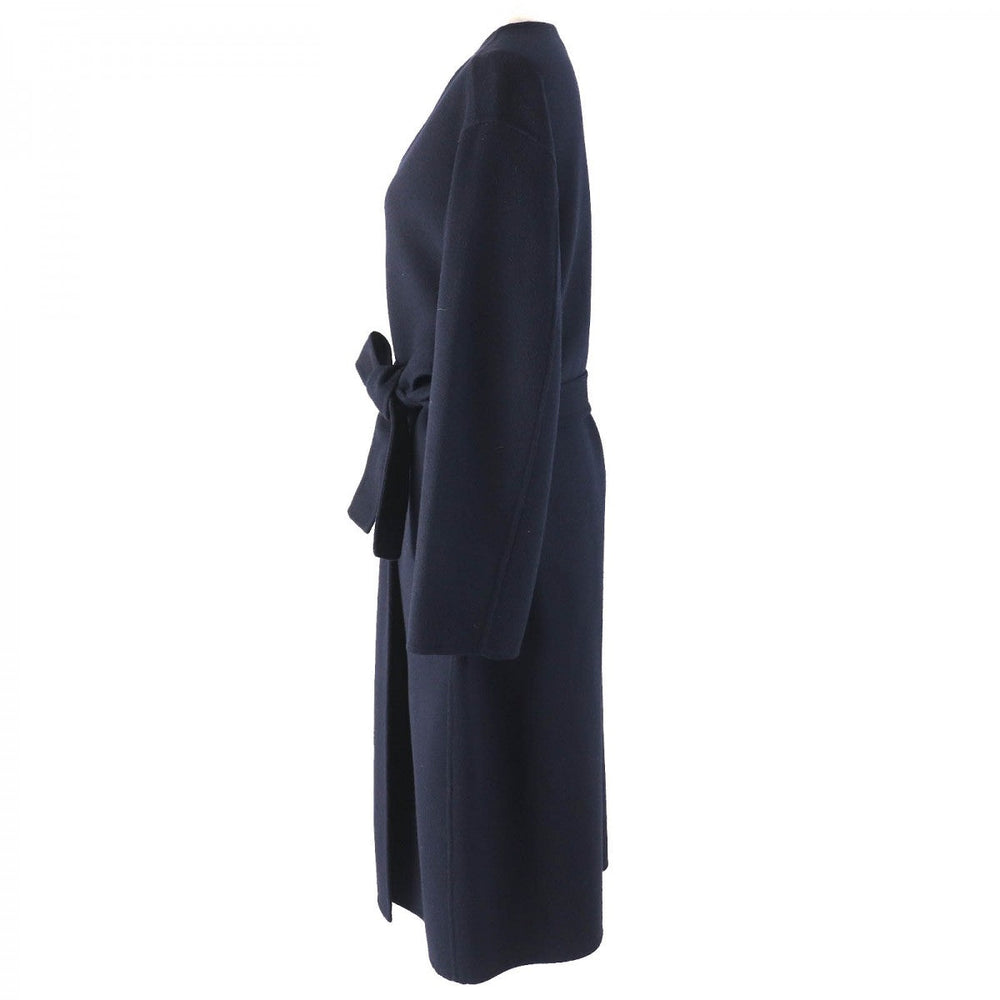 theory coat 1309604 Main: 90% wool, Main: 10% cashmere Dark navy LUXE NEW DIVIDE COLLARLESS COAT Women S Used Authentic