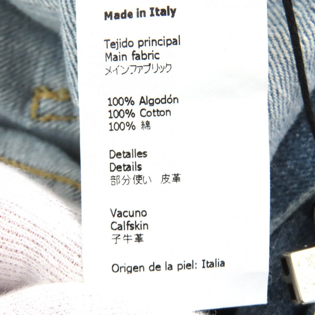 LOEWE Denim pants D2292310IB Main: 100% cotton, Leather: Calf leather Indigo blue Women 32 Used Authentic