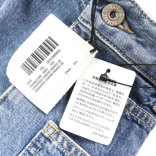 LOEWE Denim pants D2292310IB Main: 100% cotton, Leather: Calf leather Indigo blue Women 32 Used Authentic