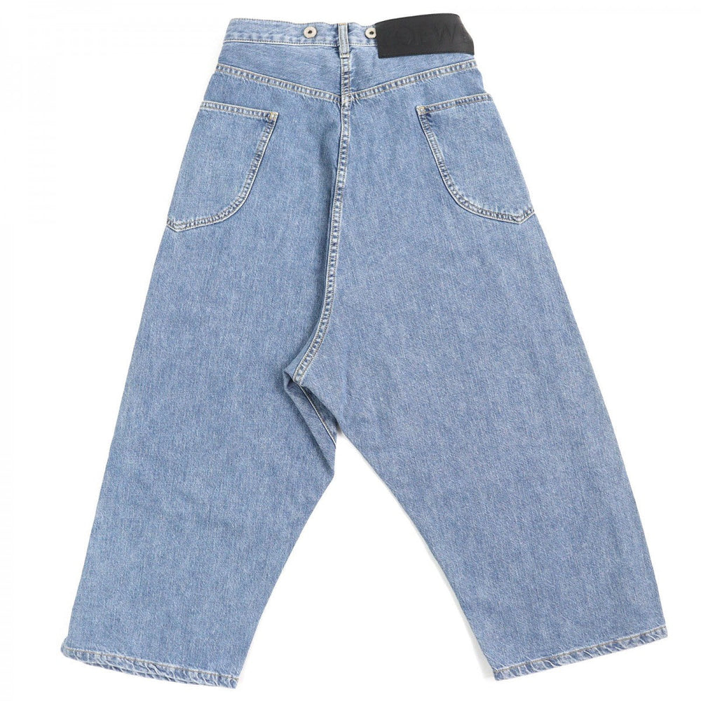 LOEWE Denim pants D2292310IB Main: 100% cotton, Leather: Calf leather Indigo blue Women 32 Used Authentic