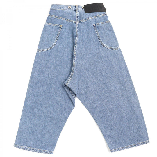 LOEWE Denim pants D2292310IB Main: 100% cotton, Leather: Calf leather Indigo blue Women 32 Used Authentic