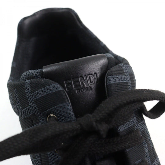 FENDI sneakers 7E1258 Part: Leather Black Grey Technical fabric low tops mens 8 Used Authentic