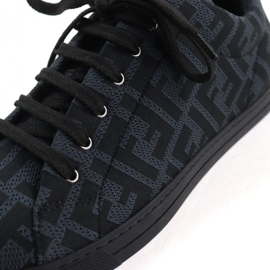 FENDI sneakers 7E1258 Part: Leather Black Grey Technical fabric low tops mens 8 Used Authentic