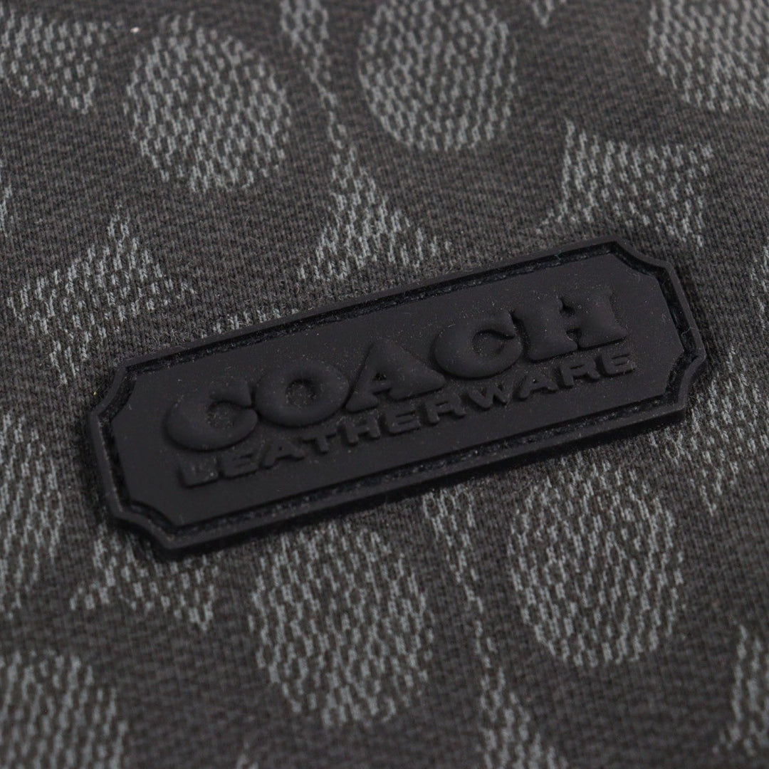 COACH sweat CB490  R8E Main: 100% cotton, part: 98% cotton, part: 2% polyurethane Black Grey Essential Crew Neck Signature mens L Used Authentic