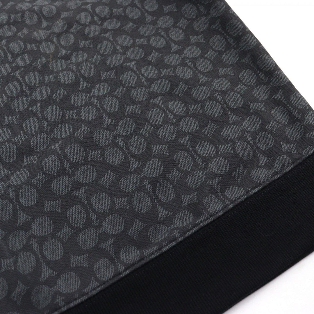 COACH sweat CB490  R8E Main: 100% cotton, part: 98% cotton, part: 2% polyurethane Black Grey Essential Crew Neck Signature mens L Used Authentic