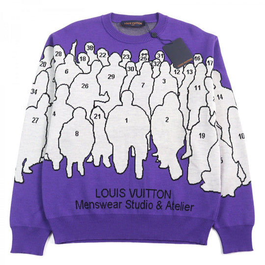 LOUIS VUITTON knit 1AAHFA wool Purple white black M