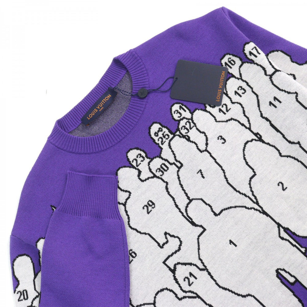 LOUIS VUITTON knit 1AAHFA wool Purple white black M