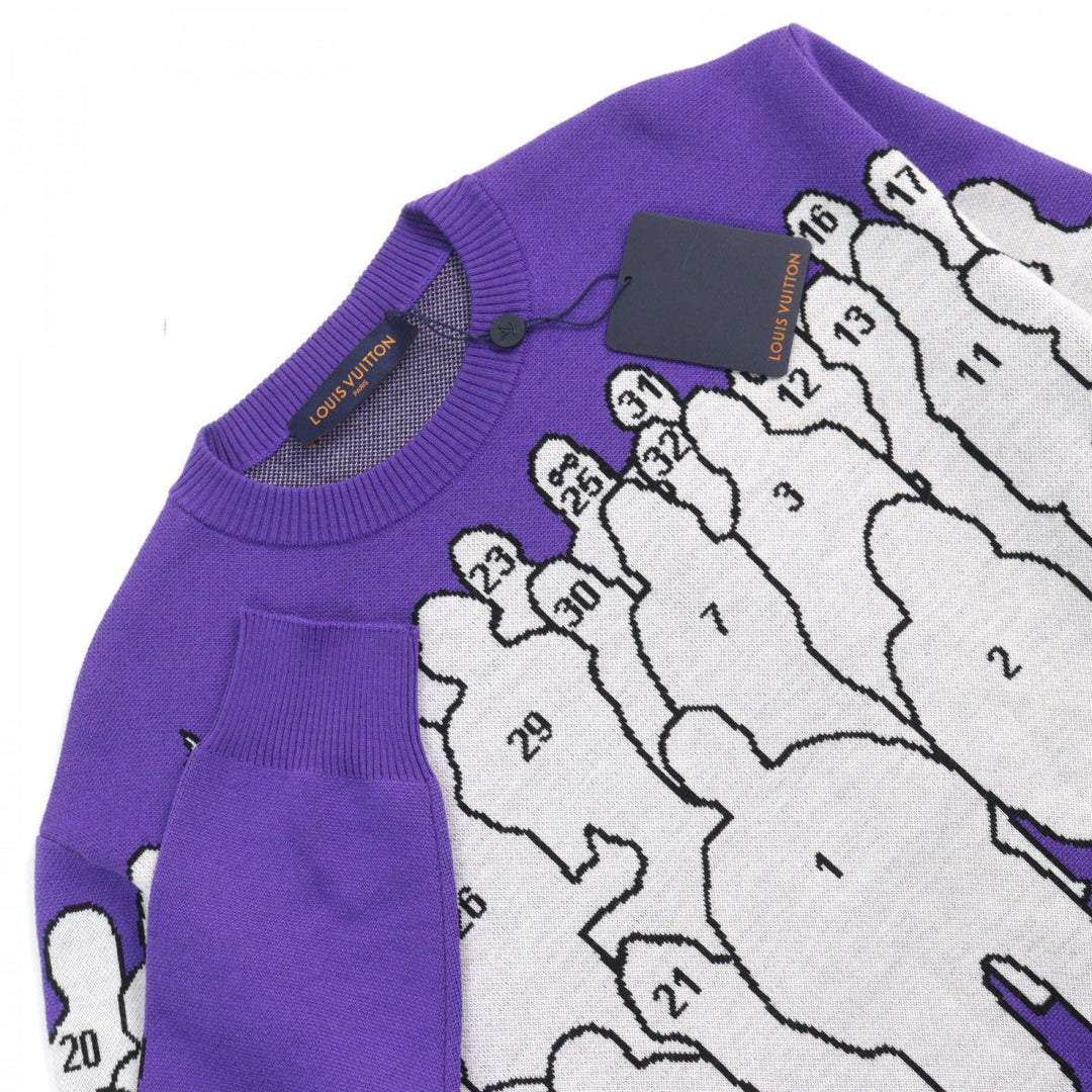 LOUIS VUITTON knit 1AAHFA wool Purple white black M