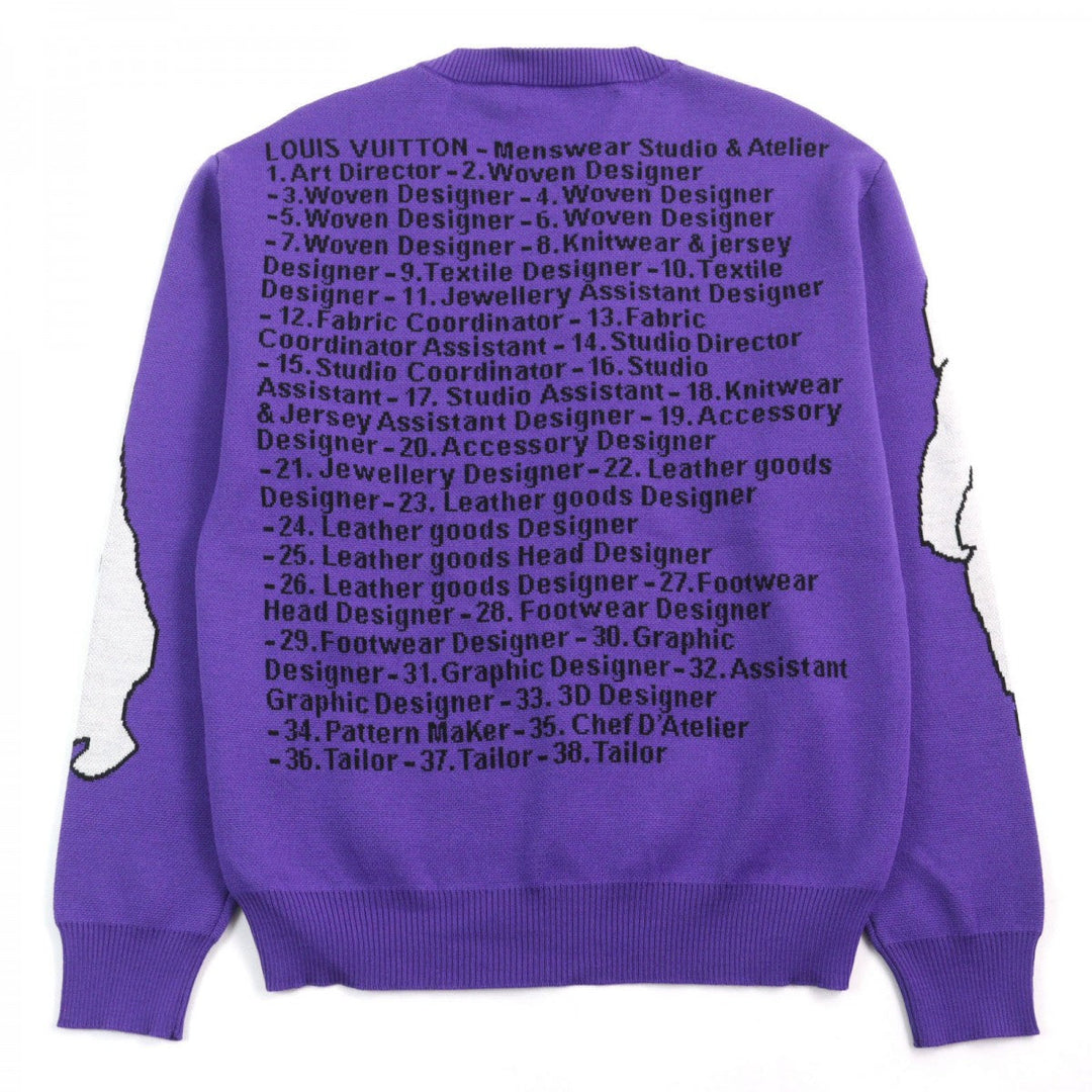 LOUIS VUITTON knit 1AAHFA wool Purple white black M