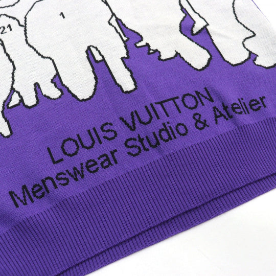 LOUIS VUITTON knit 1AAHFA wool Purple white black M