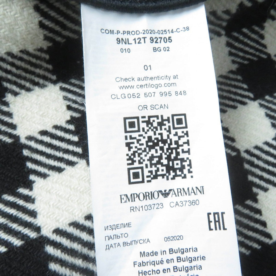 EMPORIO ARMANI coat Main: 72% wool, 23% polyamide (nylon), 5% other, Lining: 72% wool, 23% polyamide (nylon) black Women 38 Used Authentic