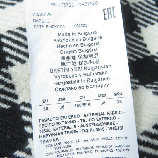 EMPORIO ARMANI coat Main: 72% wool, 23% polyamide (nylon), 5% other, Lining: 72% wool, 23% polyamide (nylon) black Women 38 Used Authentic