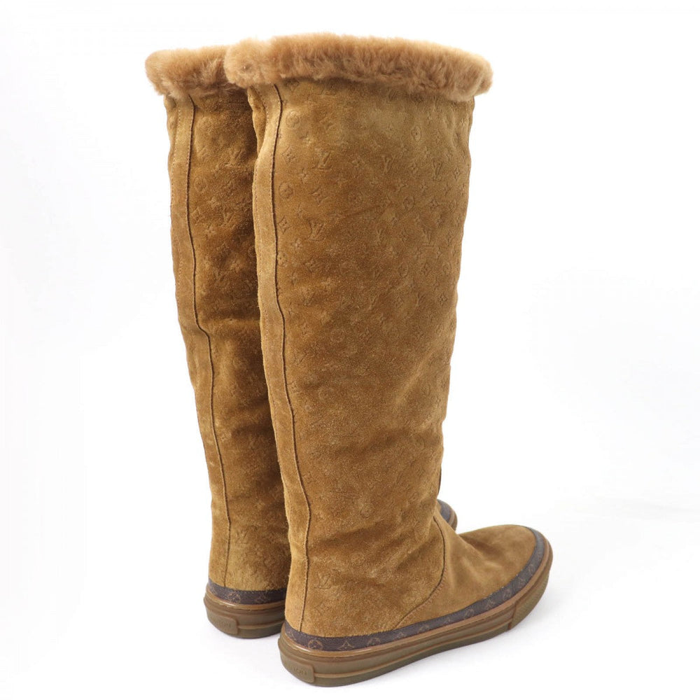 LOUIS VUITTON Knee-high boots Main: Suede leather Brown Snowball Line Women 37 Used Authentic