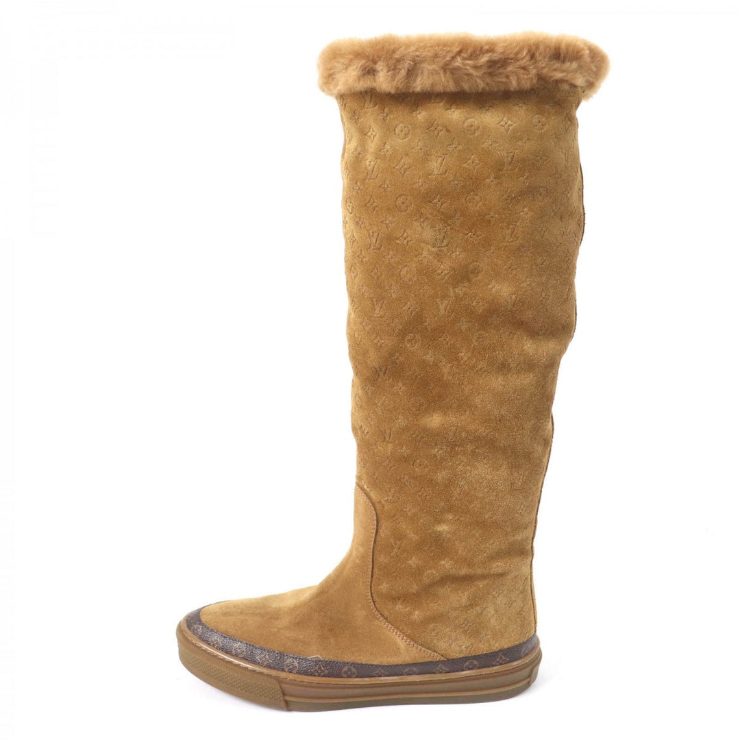 LOUIS VUITTON Knee-high boots Main: Suede leather Brown Snowball Line Women 37 Used Authentic