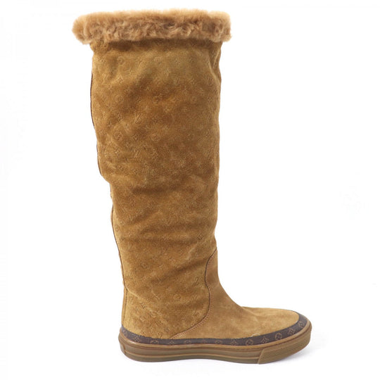 LOUIS VUITTON Knee-high boots Main: Suede leather Brown Snowball Line Women 37 Used Authentic
