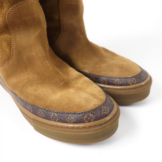 LOUIS VUITTON Knee-high boots Main: Suede leather Brown Snowball Line Women 37 Used Authentic