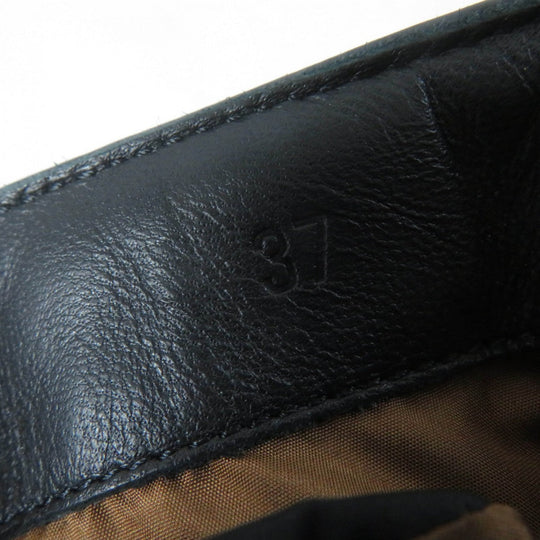 HERMES short boots Parachute Fabric , Leather black fresh Women 37 Used Authentic