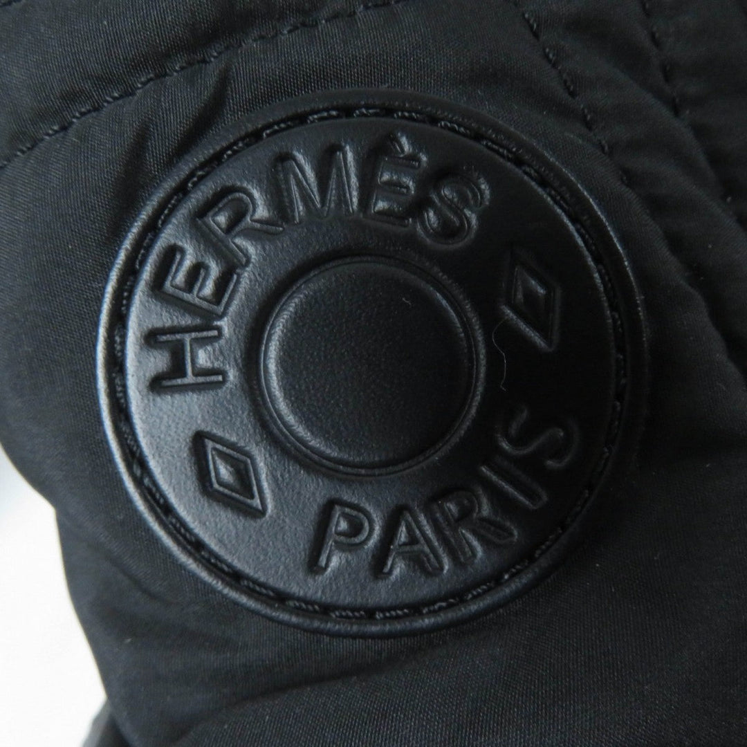 HERMES short boots Parachute Fabric , Leather black fresh Women 37 Used Authentic