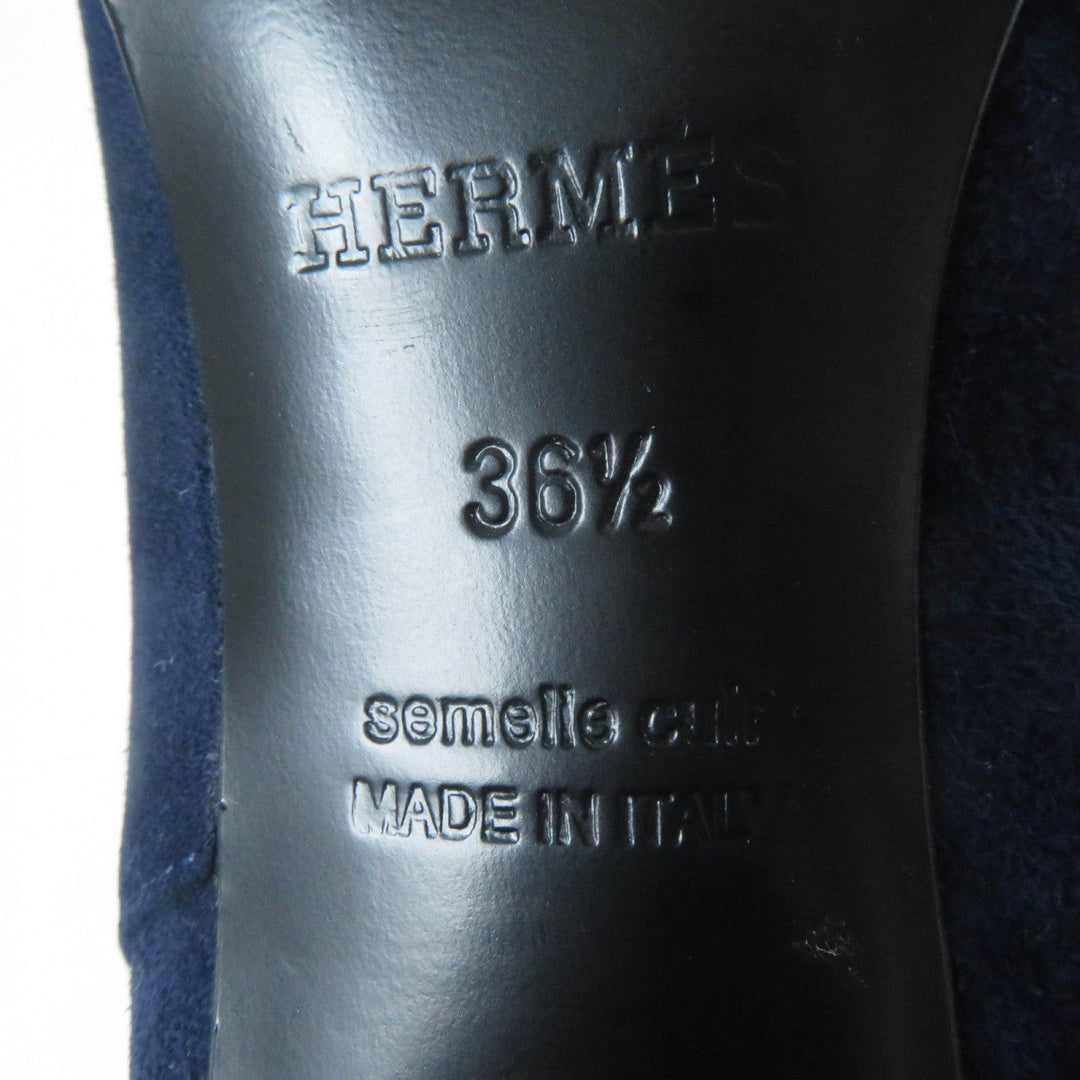 HERMES short boots Main: Suede leather Navy Saint Germain Women 36.5 Used Authentic