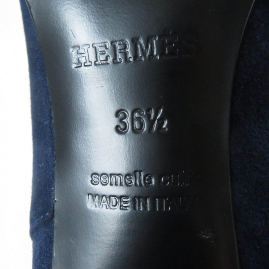 HERMES short boots Main: Suede leather Navy Saint Germain Women 36.5 Used Authentic