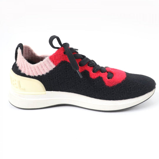CHANEL Low cut sneakers G35199 Fabric, Leather multicolor Women 36.5 Used Authentic