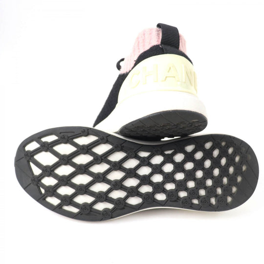 CHANEL Low cut sneakers G35199 Fabric, Leather multicolor Women 36.5 Used Authentic